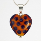 Black Dots on Amber Glass Heart